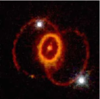 Abbildung 6.15: Aufnahme der Supernova SN1987A etwa 7 Jahre nach der Explosion durch das Hubble-Teleskop.