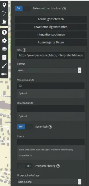 Abbildung 6. Ausgelagerte Daten in uMap eintragen