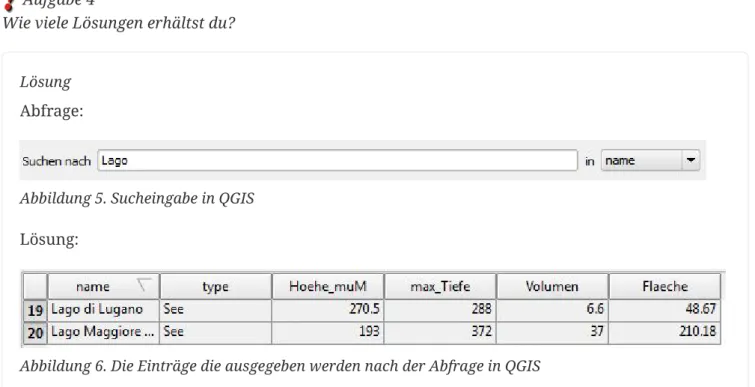Abbildung 5. Sucheingabe in QGIS Lösung: