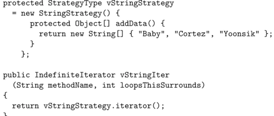 Figure 23: An example of providing test data of type String, also from the class Person JML TestData.