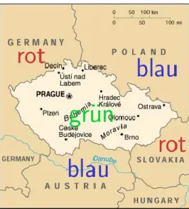 Abbildung 2: Tschechien und Umgebung – mit Färbung