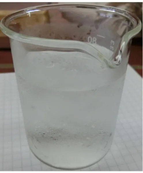 Abb. 3 -  Kondensiertes Wasser an einem Becherglas für Versuch 3.