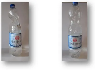 Abb. 1 – Flasche mit Kohlensäure (links) vor und nach dem Schütteln (rechts). 