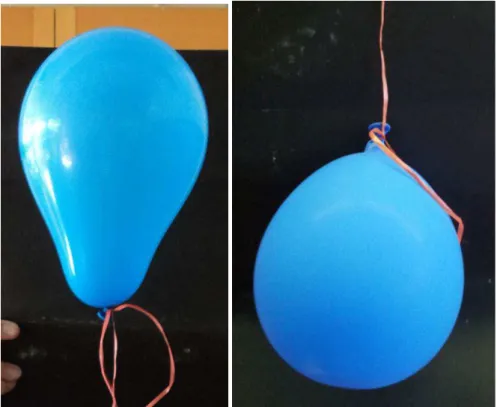 Abb. 4 -  Ballon zu Versuchsbeginn    Abb. 2 – Ballon nach 3 Stunden 