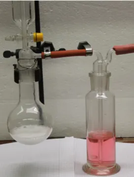 Abbildung   3   Versuch   bevor   konzentrierte Schwefelsäure   auf   das   feste   Natriumchlorid gegeben wird