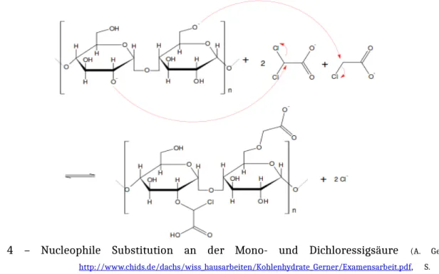 Abb.   4   –   Nucleophile   Substitution   an   der   Mono-   und   Dichloressigsäure   (A