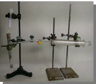 Abbildung 1: Versuchsaufbau zur Messung der Reaktionsgeschwindigkeit bei unterschiedlichen Salzsäurekonzentrationen.