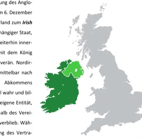 Abb.  : Der Irische Freistaat  dunkelgrün