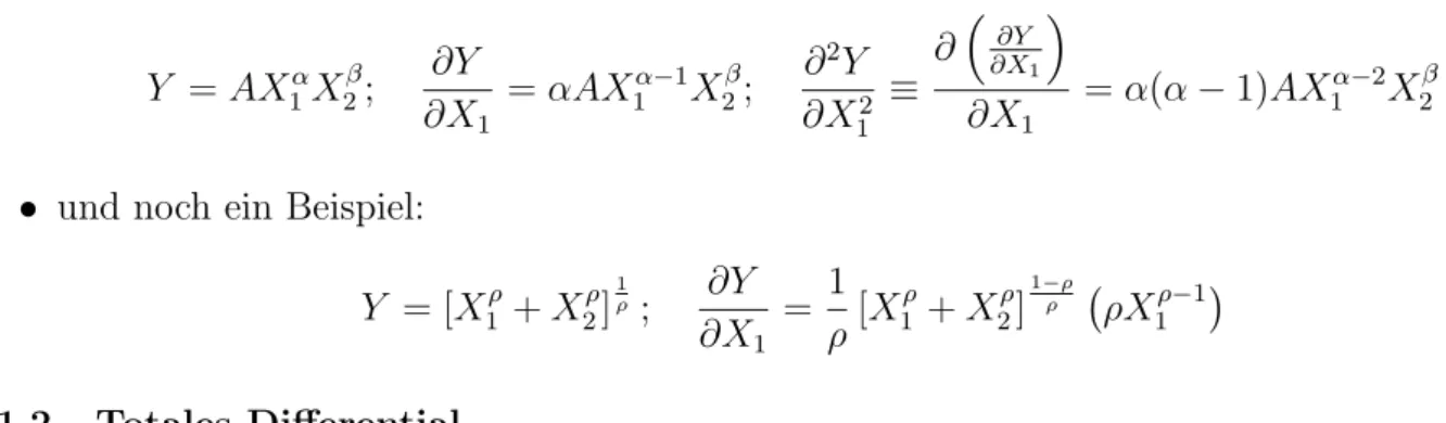 Abbildung 1: Die Ver¨anderung von y (d.h. ∆y) ist n¨aherungsweise gleich der Steigung der Tangente (= ∂y/∂x) mal der Ver¨anderung von x (d.h