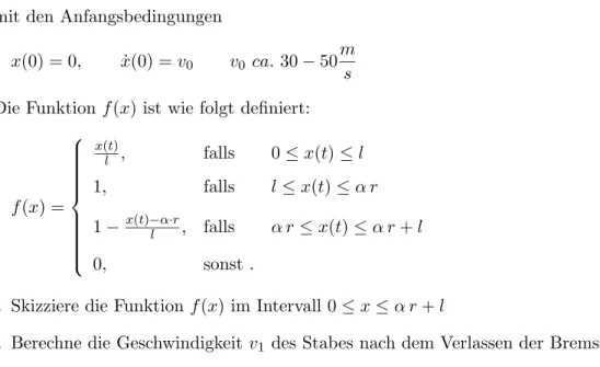 Abbildung 2: Die Funktion f (x) im Intervall 0 ≤ x ≤ α r + l