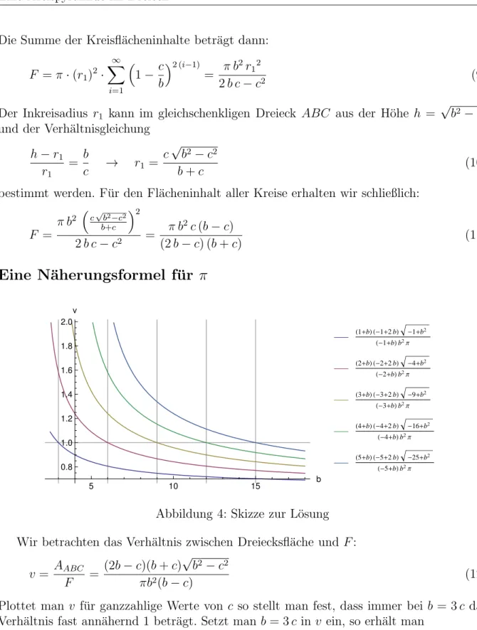 Abbildung 4: Skizze zur L¨osung Wir betrachten das Verh¨altnis zwischen Dreiecksfl¨ache und F :