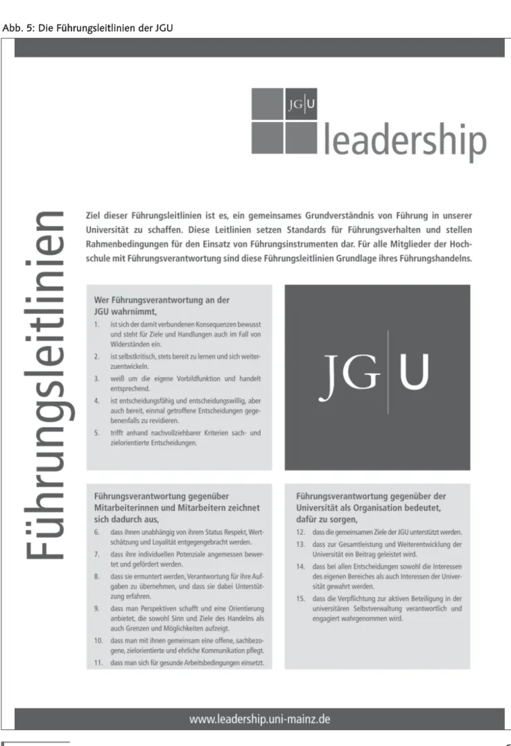 Abb. 5: Die Führungsleitlinien der JGU