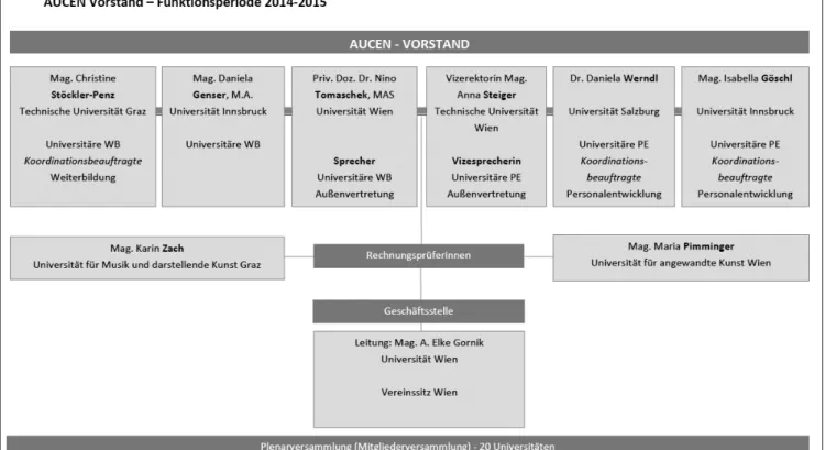 Abbildung 1: Die Organisationsstruktur von AUCEN im Überblick 