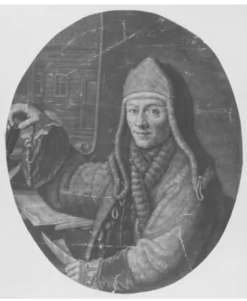 Abb. 1: (ca. 1769) Der Astronom und Jesuit Maximilian Hell (1720–1792) im Kostüm der  Samen bei der Beobachtung des Venusdurchgangs durch die Mitternachtssonne auf der  norwegischen Insel Vardø (nördliches Norwegen)