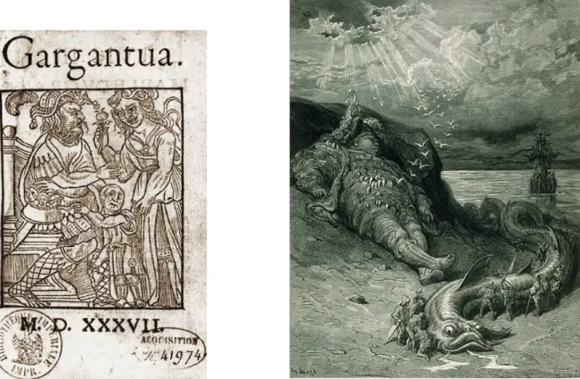Abb. 1 und 2: Darstellungen der  Ansteckung und Herdenverhalten in  Rabelais’ Gargantua und Pantagruel.