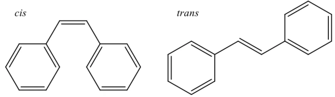 Abbildung 4: cis- (links) und trans-Isomere (rechts) des Stilbens 