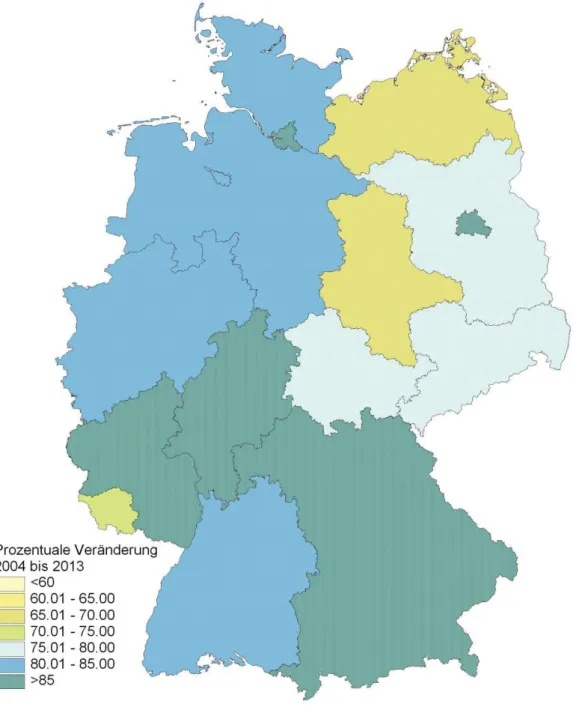 Grafik 3  Entwicklung der Anzahl der Schüler im Sekundarbereich I in den Ländern zwi- zwi-schen 2004 bis 2013