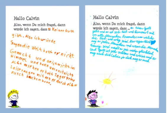 Abbildung 18.  Kinderbriefe an Calvin  