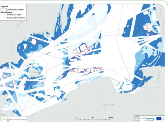Figure 24  Map presenting constraints  for offshore substations  [Source: Baltic InteGrid project  – Maritime Institute in Gdańsk]