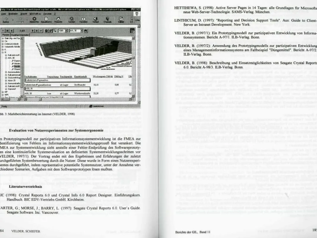 Abb. 3: Marktberichterstattung im Internet (VELDER, 1998)