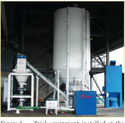 Figure 3:  Trial equipment installed at the  trial location to run temporary dry  sorbent injection