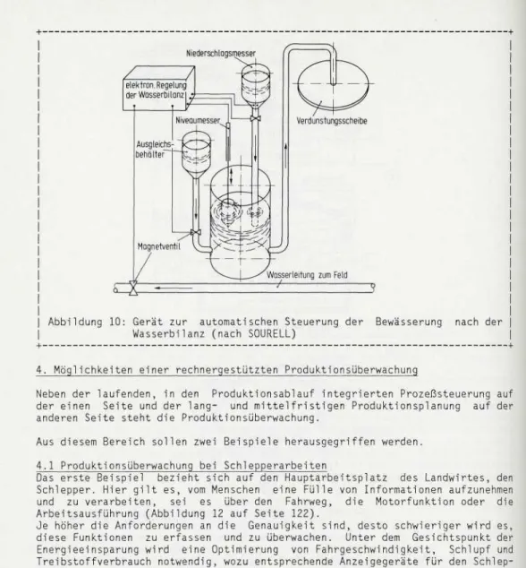 Abbildung 10: Gerät zur automatischen Steuerung der Bewässerung nach der Wasserbilanz (nach SOURELL)
