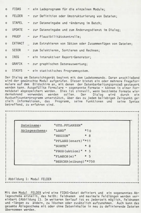 Abbildung 1: Modul FELDER