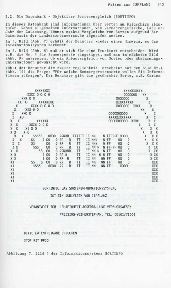 Abbildung 7: Bild 1 des Informationssystems SORTINFO