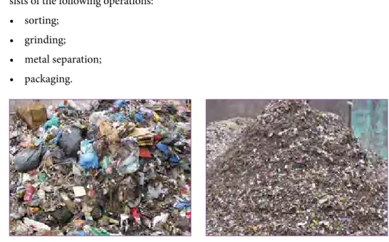 Figure 2:   Mixed municipal waste  Figure 3:   Subscreen fraction of the municipal  waste