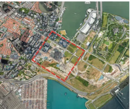 Figure 4: Study Area of Singapore CBD, indicated by the red box