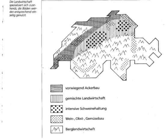 Fig. 12  The specialization of Swiss agriculture in different geographical units (Häberli et  al