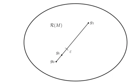Figure 5.1: Finding an odd metric near g 0 .