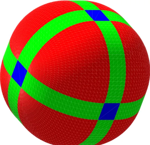 Fig. 3. Minkowski sum of a ball and a cube. The boundary consists of segments of spheres and cylinders and planar patches.