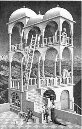 Abbildung 3: M. C. Escher, Belvedere, Lithographie 1958.