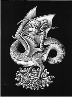 Abbildung 5: M. C. Escher, Drache, Holzstich 1952.