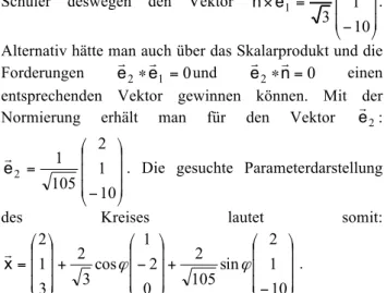 Abbildung 2: Darstellung des ermittelten Kreises in einem  dreidimensionalen Koordinatensystem 