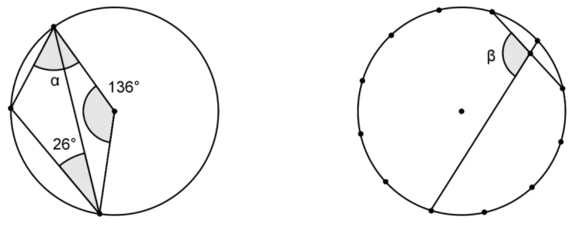 Figur rechts: M 1 und M 2 sind die Zentren der beiden Kreisbogen. Berechne ε.