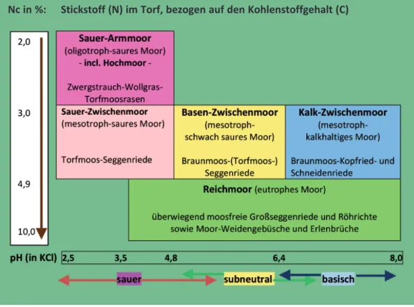 Abbildung 5 –– Ökologische Moortypen (nach Succow und Jeschke 1986)