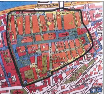 Abbildung 1: Kartenausschnitt Befragungsgebiet Heidelberg 