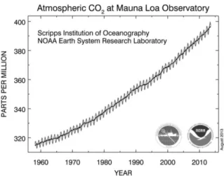 Abbildung 2: Anstieg der CO 2 -Konzentration in der Atmosphäre (Tans et al. 2013). 