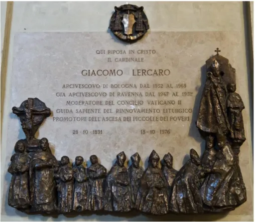 Abbildung 1: Gedenktafel in der Kathedrale San Pietro in Bologna (Quelle: Wikipedia 2014,  o