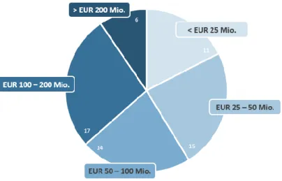 Abbildung 11: Verteilung deutscher VC-Fonds nach Volumen 17 