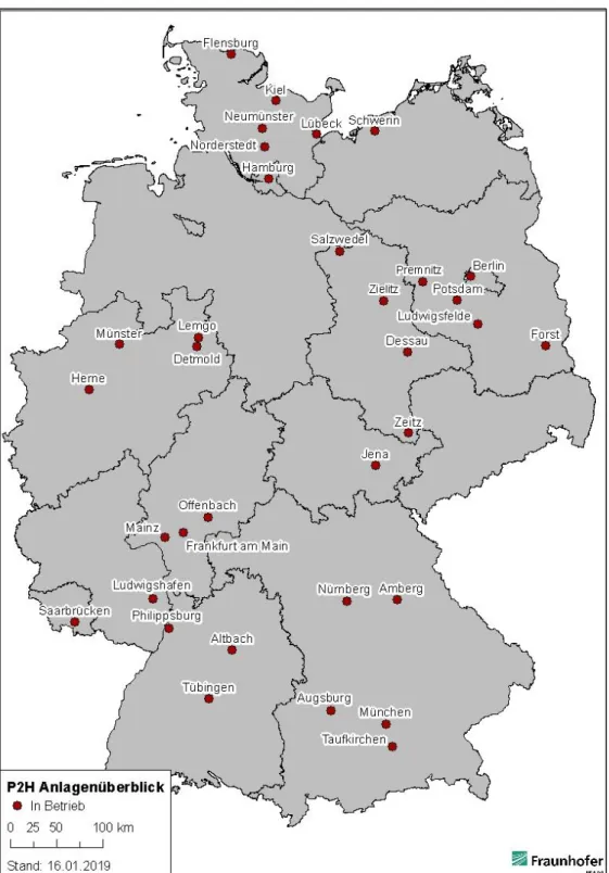 Abbildung 5:  Bestehende Power-to-Heat Anlagen in Deutsch- Deutsch-land  