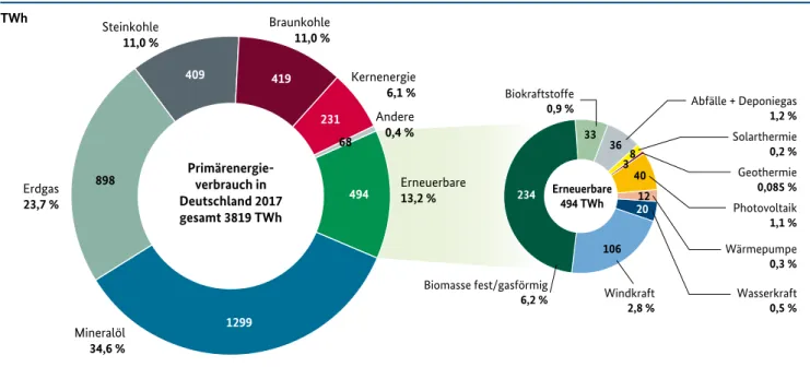 Abb. 3: Primärenergieverbrauch in Deutschland im Jahr 2017 