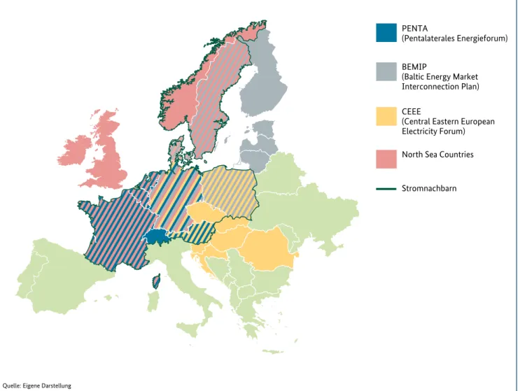 Abbildung 6: Politische Zusammenarbeit im europäischen Strommarkt (inkl. Beobachterstatus)