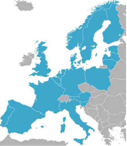 Abbildung 4 : Marktgebiet der Multi-Regionen-Kopplung (blau). 