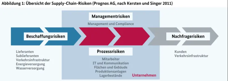 Abbildung 1: Übersicht der Supply-Chain-Risiken (Prognos AG, nach Kersten und Singer 2011)