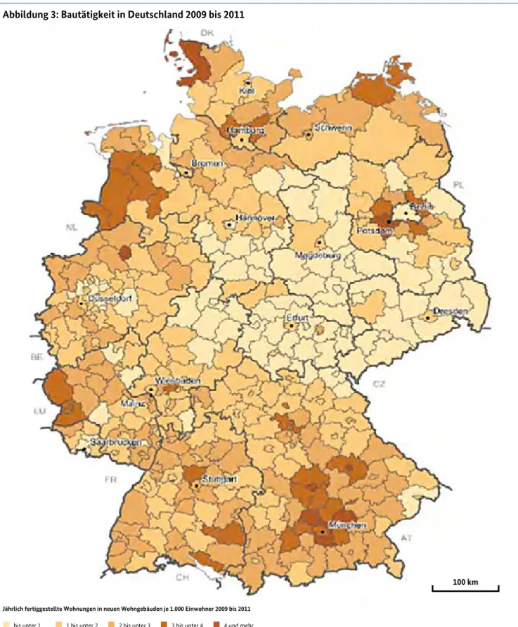Abbildung 3: Bautätigkeit in Deutschland 2009 bis 2011