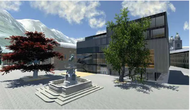 Abbildung 5: Ausschnitt aus der Echtzeitsimulation des „Haus der Musik Innsbruck“ für das Projekt VisB+
