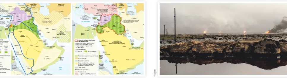 Abb. 3: Ölinteressen dominierten die Gründung des modernen Irak: Bevor die Grenzen zwischen dem Irak und seinen  Nachbarn 1923 festgelegt wurden, hatte man die Pipelines verlegt